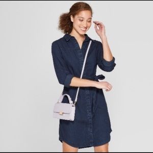 A New Day large button up denim dress with pockets
